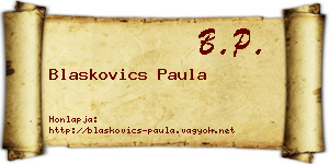 Blaskovics Paula névjegykártya